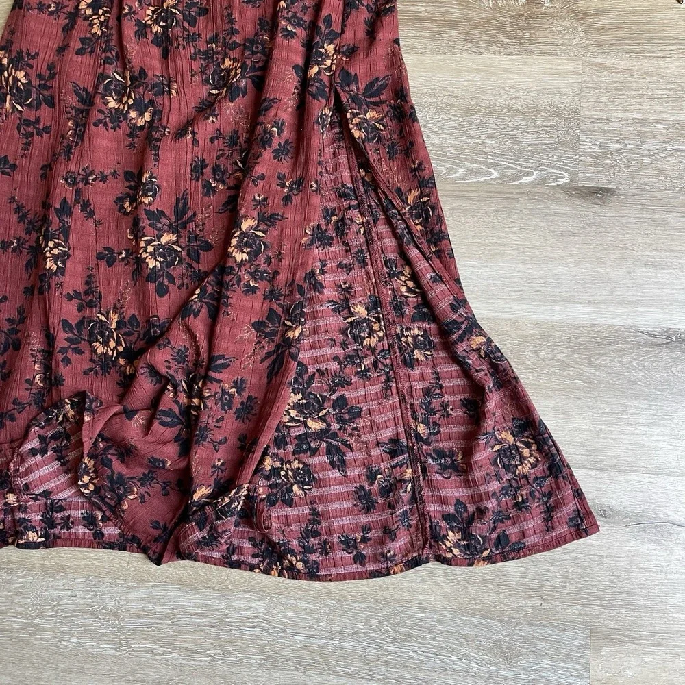 Free People SM Jaymes Midi Dress Smocked Vamp Romance Whimsy Grunge Fairy $168 - Picture 8 of 12